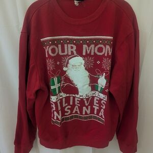 Fifthsun Men's Christmas Santa Graphic Red Sweatshiet SIZE XL